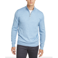 Club Room Men’s Quarter-Zip Merino Wool Blend Sweater, Pale Ink, 2X-Large