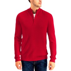 Club Room Men’s Quarter-Zip Textured Cotton Sweater