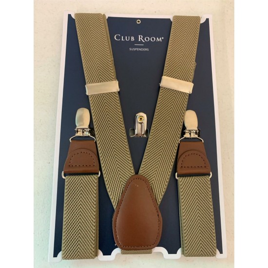  Men’s Stretch Convertible Suspenders (Khaki-Brown)