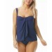 Coco Reef Contours Clarity Bra-Sized Bandeau Tankini Top Women’s Swimsuit, Navy, 12-36-D