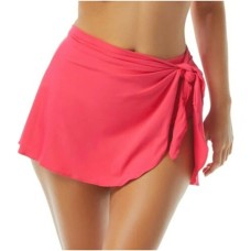 Coco Reef Contours Halo Sarong Swim Skirt, Large, hibiscus