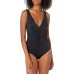  Contours Solitare V-Neck Underwire Tummy-Control One-Piece Swimsuit Women, Black, 36 C