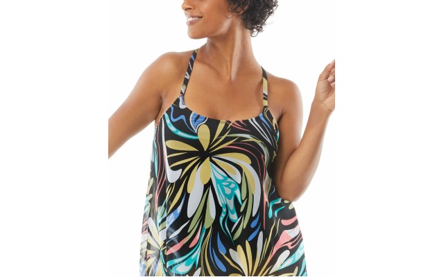  Current Mesh Bra-Sized Tankini Top, 34DD, Multicolor