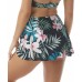  Halo Sarong Printed Tummy-Control Swim Skirt, X-Large, Black