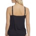  Ultra Fit Underwire Bra-Sized Tankini Top,Black, 36D