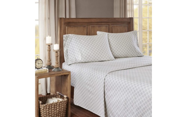  Cozy Flannel 100% Cotton Twin Sheet Set, Grey