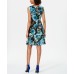  Floral-Print Lace Shift Dress