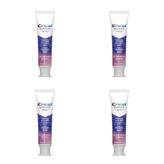  3D White Glamorous Toothpaste – White – 3.8oz, 4 Pack