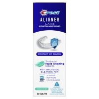 Crest Aligner Care Rapid Cleaning Tablets for Retainers, Mouthguards, Aligners – 60 ct, One Pack, 60 ct