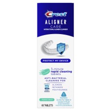 Crest Aligner Care Rapid Cleaning Tablets for Retainers, Mouthguards, Aligners – 60 ct
