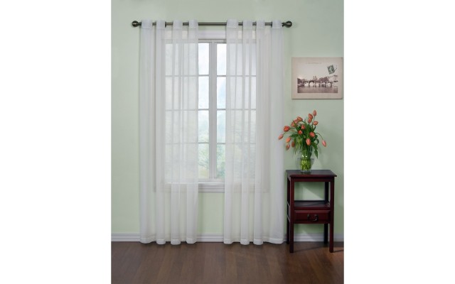  Curtainfresh Grommet Voile 59″ x 108″ Panel, White
