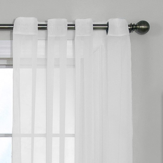  Curtainfresh Grommet Voile 59″ x 108″ Panel, White