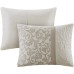 Design Ramsey Queen Embroidered 8 Piece Comforter Set Bedding, Beige