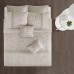 Design Ramsey Queen Embroidered 8 Piece Comforter Set Bedding, Beige