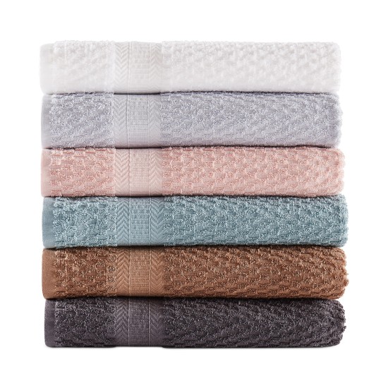  Cotton Textured Quick-Dry Bath Towel, Green, 12 X 12