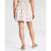  Floral-Print Smocked Skirt, Beige, Medium
