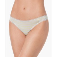 DKNY Litewear Low-Rise Mesh-Trim Thong DK5001 (Ice Grey, S)