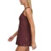  One-Shoulder Convertible Swim Dress, 10, Burgundy