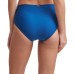  Seamed High-Waist Bikini Bottoms, Blue, Small