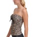  Tie-Front Strapless Tankini Top, Large, Multicolor