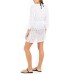  Gypsy Gem Crochet Tunic Cover-Up, White, Small