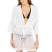  Gypsy Gem Crochet Tunic Cover-Up, White, Small