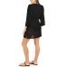  Gypsy Gem Crochet Tunic Cover-Up, Black, Large