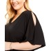  Plus Size Island Macrame Fringe Tunic Cover-Up, 1X, Black