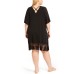  Plus Size Island Macrame Fringe Tunic Cover-Up, 1X, Black