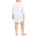  Plus Size Travel Muse Shirt Cover-Up Dress, 1X, White