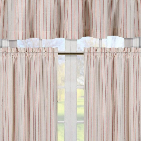 Duck River Textile Xandra 3-Piece Striped Kitchen Curtain Set
