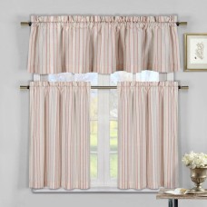 Duck River Textile Xandra 3-Piece Striped Kitchen Curtain Set