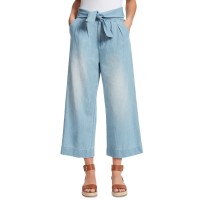 Ella Moss Tie-Front Wide-Leg Jeans, Blue, Large