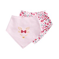 First Impressions Baby Girls 2-Pc. Reindeer Bandana Bib Set, pink, one size