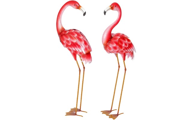 Flamboyant 35″ Metal  Statue Pair of Yard Garden Metal Sculptures Home, Patio, Backyard Decor