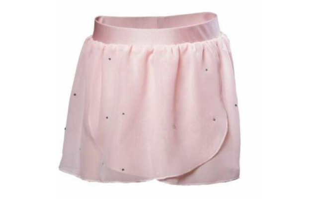  Embellished Georgette Wrap Skirt (Pink, XS 4)