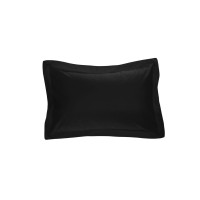 Fresh Ideas Poplin Tailored Pillow Standar Black Standard Sham Black, 20″ x 26″