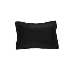 Fresh Ideas Poplin Tailored Pillow Standar Black Standard Sham Black, 20″ x 26″