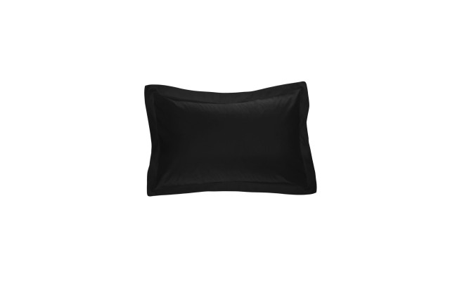  Poplin Tailored Pillow Standar Black Standard Sham Black, 20″ x 26″