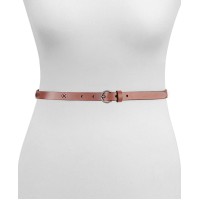 Frye Women’s Embroidered 18MM Leather Skinny Belt, Brown, M