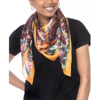 Giani Bernini Plaid Floral Square Scarf, Yellow