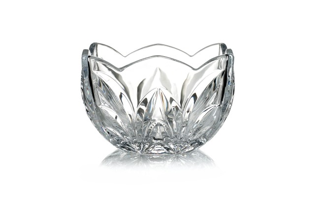  6″ Shannon Lotus Flower Square Crystal Serving Display Bowl