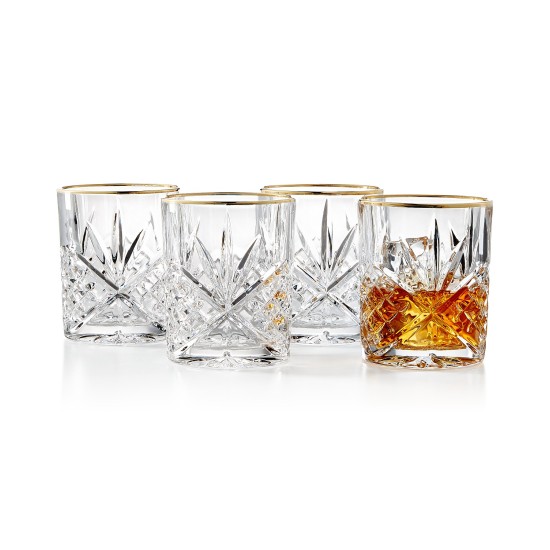  Dublin Gold Double Old Fashioned Glasses, Set of 4