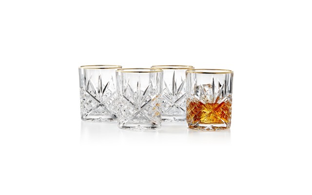  Dublin Gold Double Old Fashioned Glasses, Set of 4
