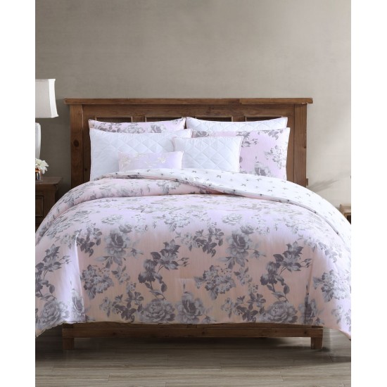  Farrington 8-Pc. Reversible Queen Comforter and Coverlet Set, Queenn, Pink