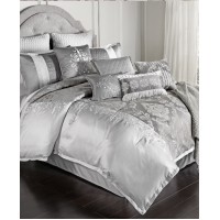 Hallmart Collectibles Kacee 12 Pc King Comforter Set, Gray