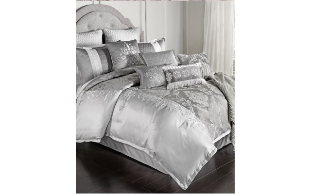  Kacee 12 Pc King Comforter Set, Gray