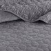 Home Essence Mercer Faux Velvet Reversible 3 Piece Coverlet Set, King/Cal King, Grey
