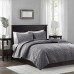Home Essence Mercer Faux Velvet Reversible 3 Piece Coverlet Set, King/Cal King, Grey