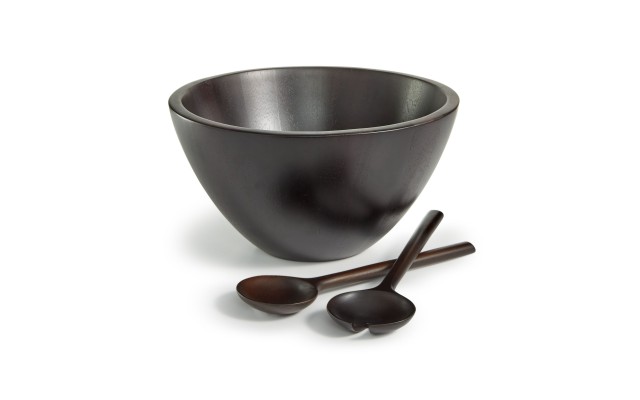  3-Pc. Wooden Salad Set, Black